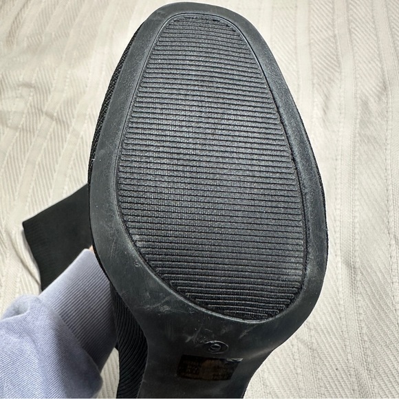 MIA Tarrin black fabric bootie with tortoiseshell block heel, size 9 - Picture 11 of 11